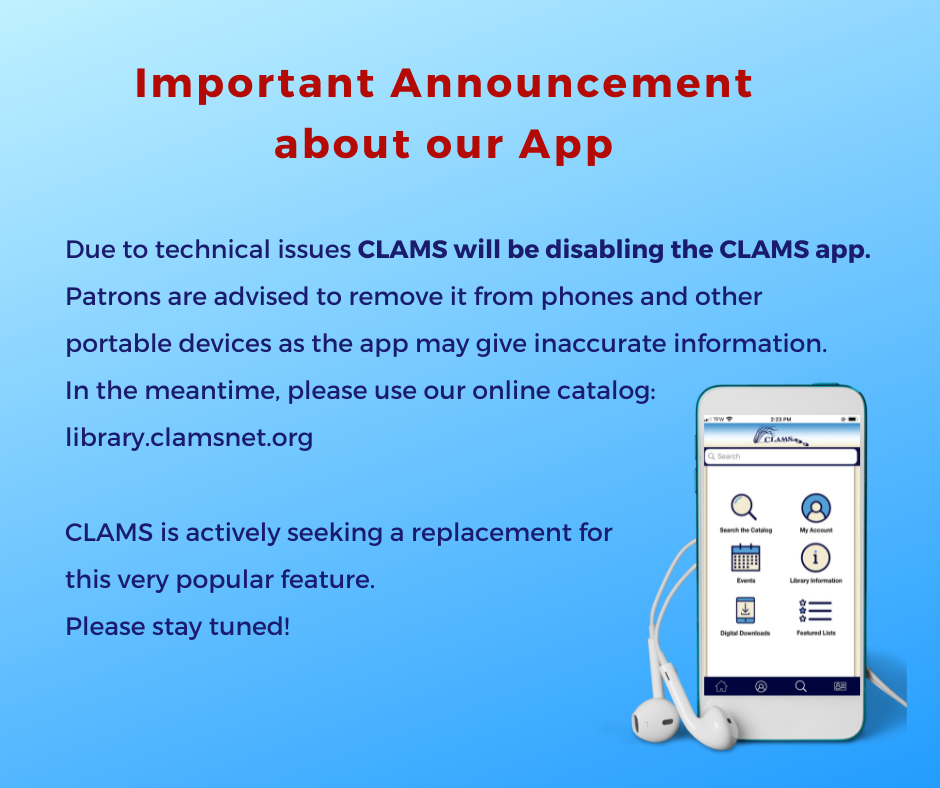 CLAMS will be disabling the CLAMS app